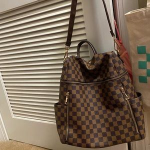 Brown checked bag